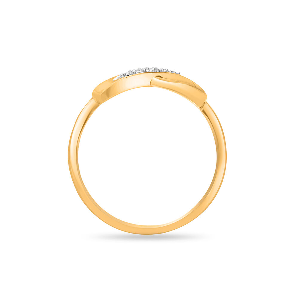 14KT Yellow Gold Infinity Diamond Finger Ring