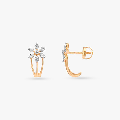 Bloom Arc Diamond Hoop Earrings