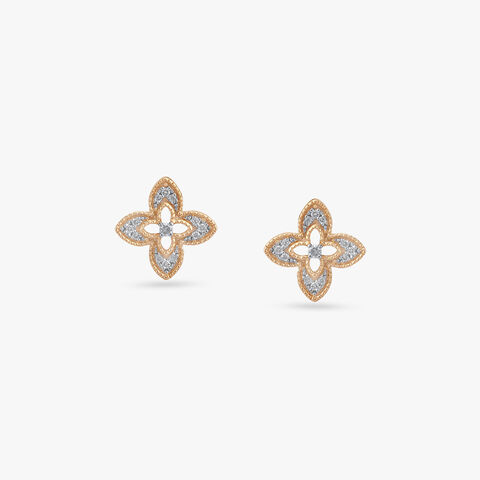 Royal Quatrefoil Diamond Stud Earrings