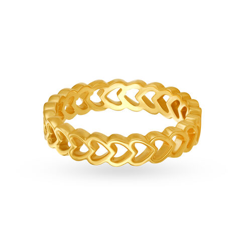 Slender Hearts Gold Ring