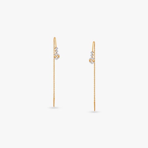 Linear Prism Diamond Drop Earrings