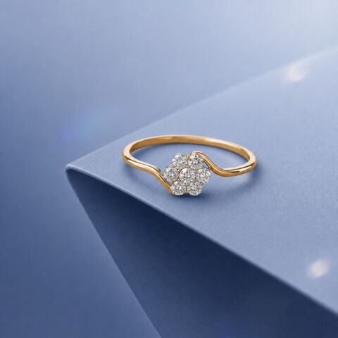 Wave Bloom Diamond Ring