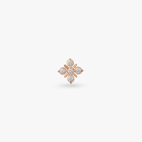 Floral Radiance Diamond Nose Pin