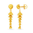 Delightful 22 Karat Yellow Gold Bell Motif Drop Earrings,,hi-res image number null