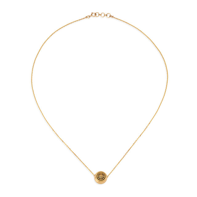 Concentric Pattern Gold Pendant with Chain,,hi-res image number null