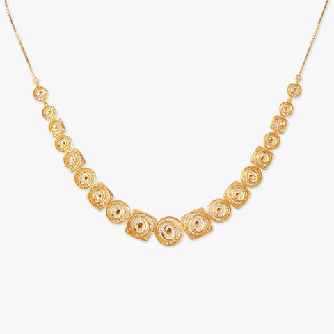 Spiral Cluster Gold Necklace Set