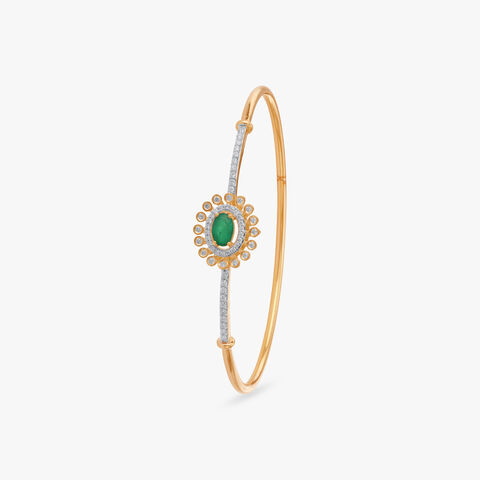 Emerald Bloom Diamond Bangle