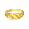 Cross Pattern Engraved Gold Finger Ring For Men,,hi-res image number null