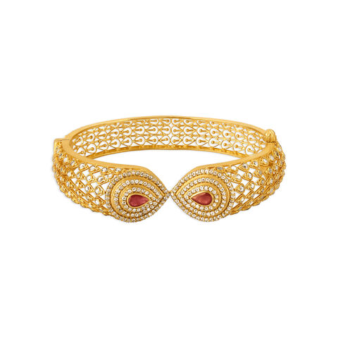 Splendid Ruby Studded Gold Bangle
