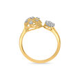 14 KT Yellow Gold Round Diamond Finger Ring,,hi-res image number null