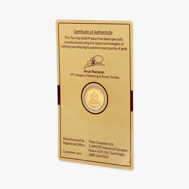 gram 24 Karat Gold Coin with Lakshmi Motif