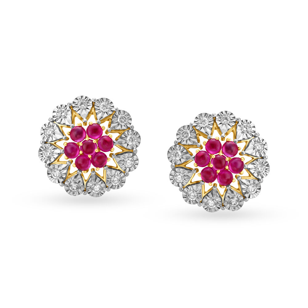 Ruby earrings clearance tanishq