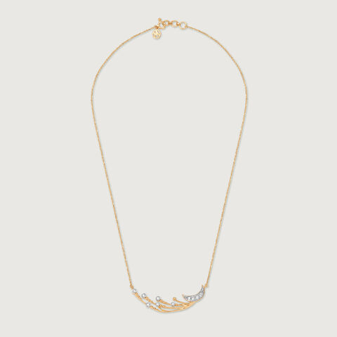 Crescent Comet's Glimmer 14KT Diamond Necklace