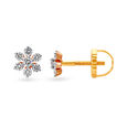 Striking Floral Diamond Stud Earrings,,hi-res image number null
