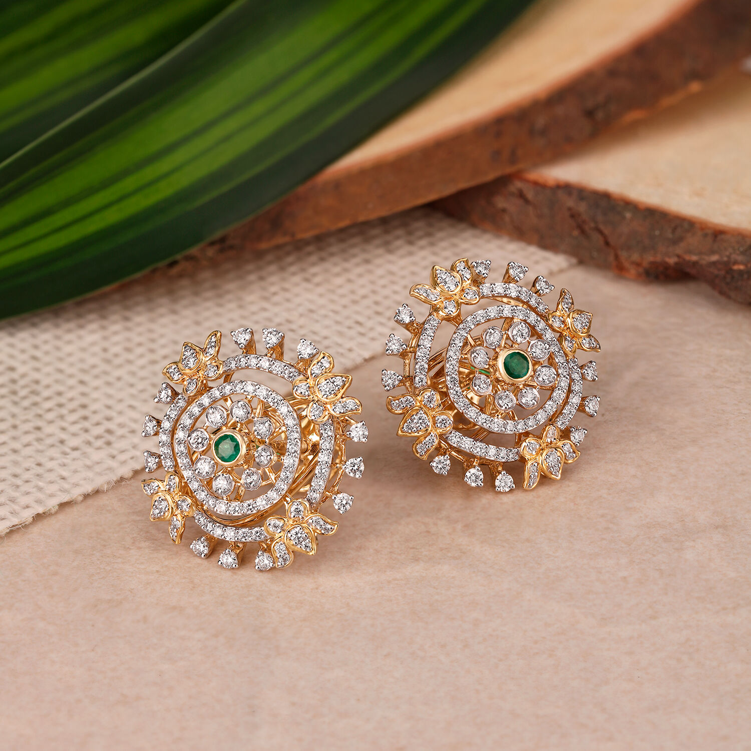 American diamond shop earrings tanishq