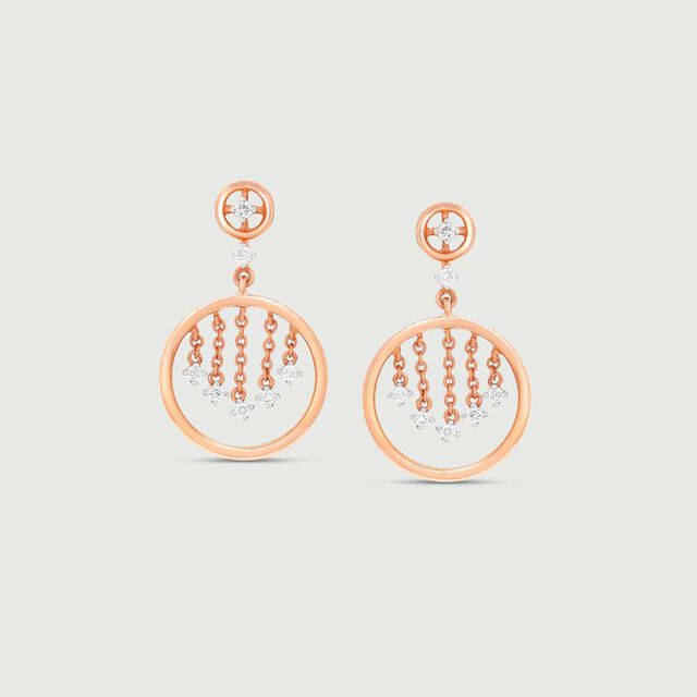 Halo Fringe Diamond Drop Earrings 4