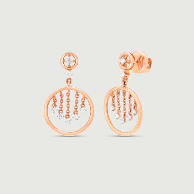Halo Fringe Diamond Drop Earrings 5