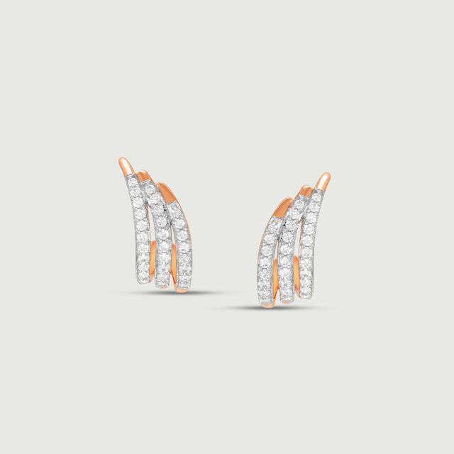 Gleaming Streak Diamond Hoop Earrings 4