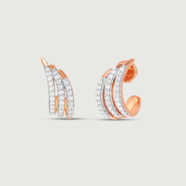Gleaming Streak Diamond Hoop Earrings 5