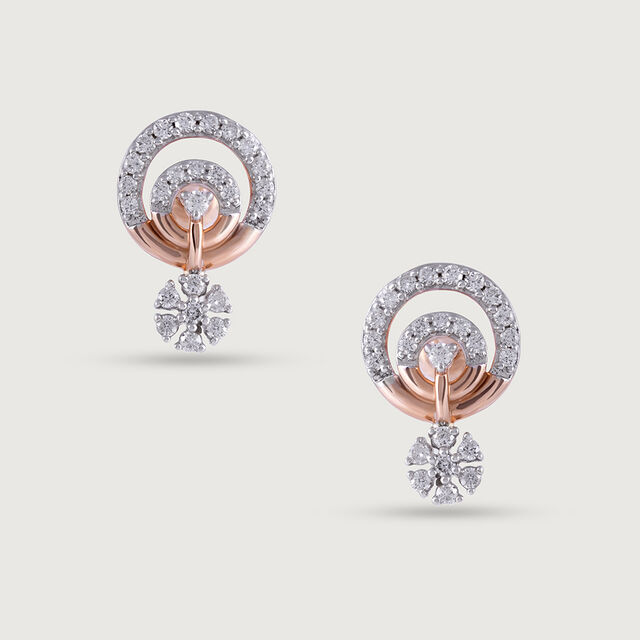 Radiant Cascade Gold & Diamond Stud Earrings 4
