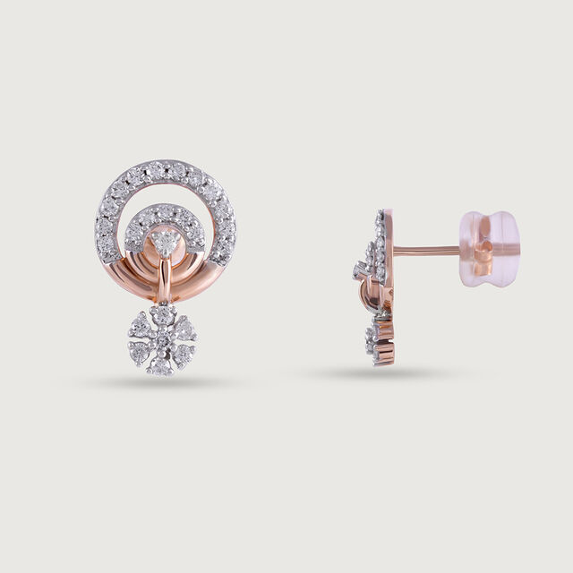 Radiant Cascade Gold & Diamond Stud Earrings 5