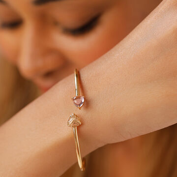 14KT Yellow Gold Amethyst Bangle
