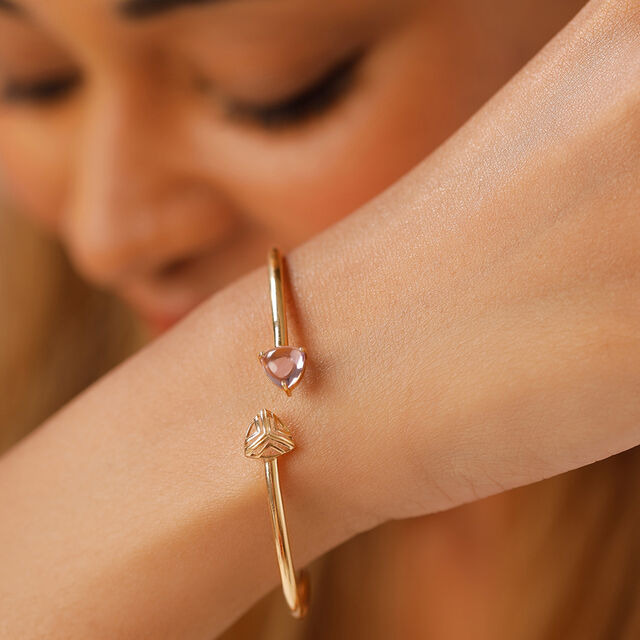 14KT Yellow Gold Amethyst Bangle 