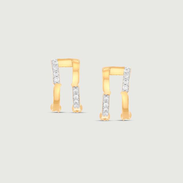 Dazzle Edge Diamond Hoop Earrings 4