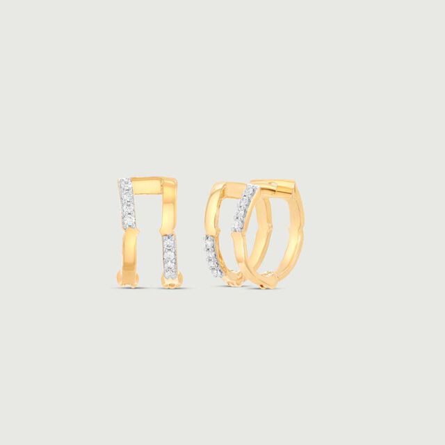 Dazzle Edge Diamond Hoop Earrings 5