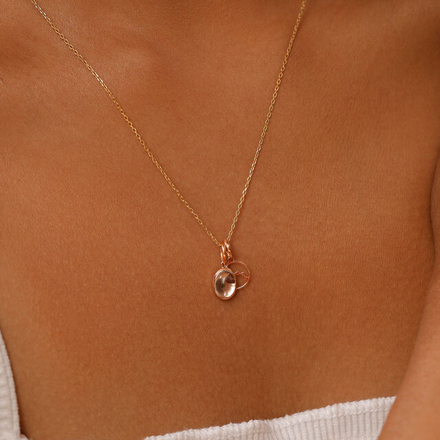 18KT Rose Gold Aries Birthstone Pendant 