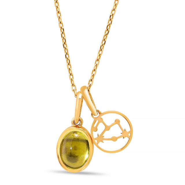 18KT Leo Birthstone Pendant 2