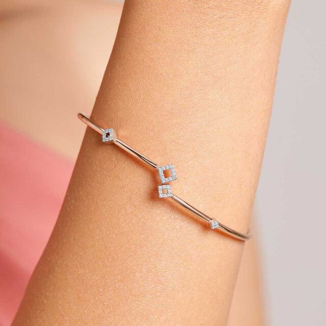 Edgy Glimmer Diamond Bangle 2