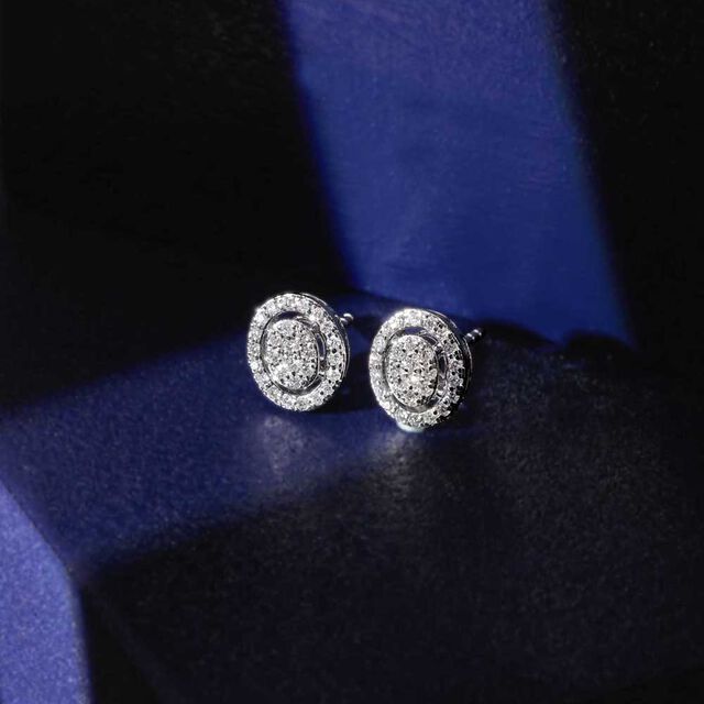 Dazzling Oval Diamond Stud Earrings 