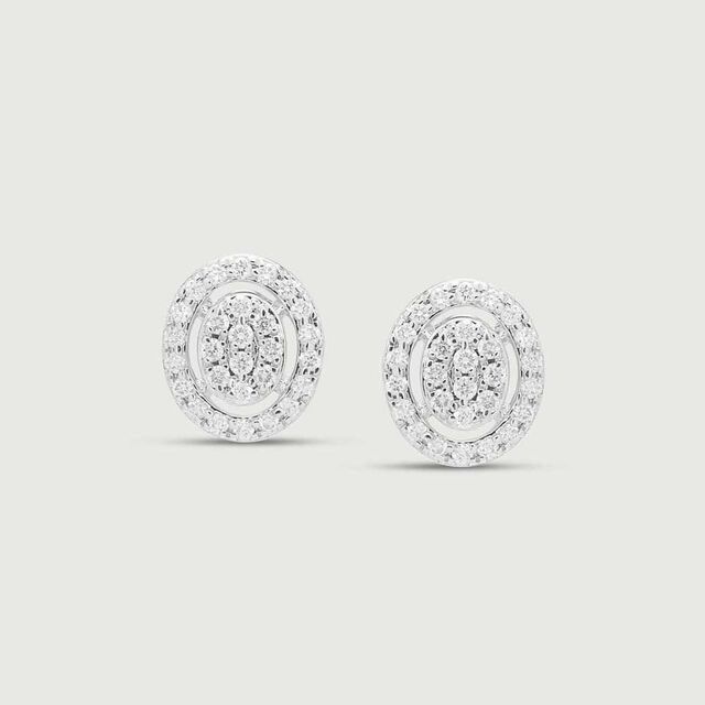 Dazzling Oval Diamond Stud Earrings 3