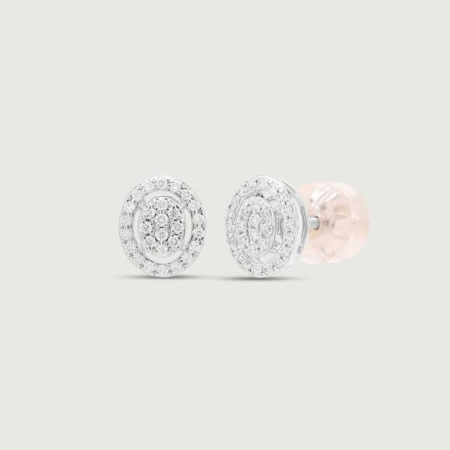 Dazzling Oval Diamond Stud Earrings 4