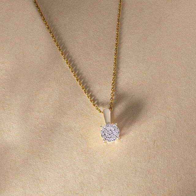 Dual Tone Gold & Diamond Pendant 