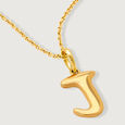 Letter Perfect 'J' Gold Pendant 5