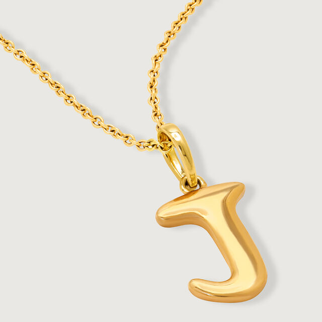 Letter Perfect 'J' Gold Pendant 5