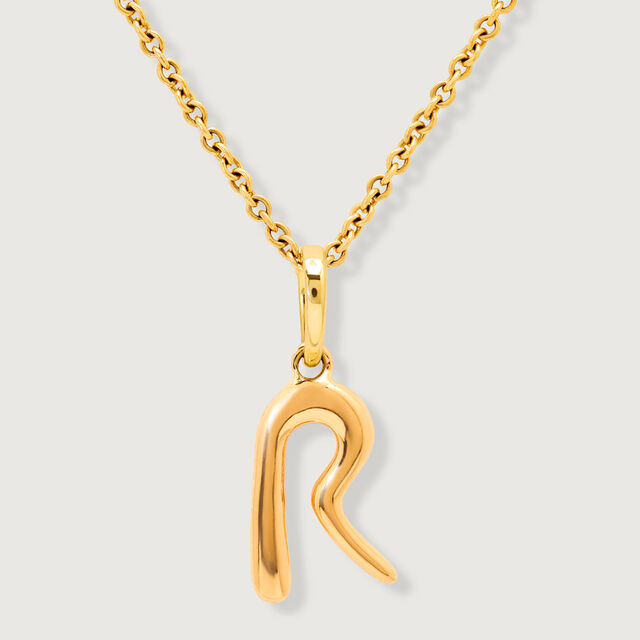 Letter Perfect 'R' Gold Pendant 3