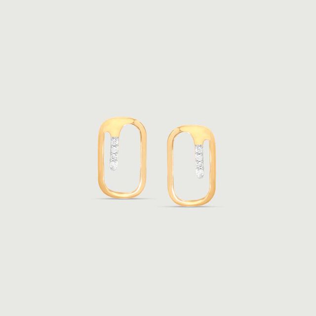 Modern Edge Diamond Stud Earrings 4
