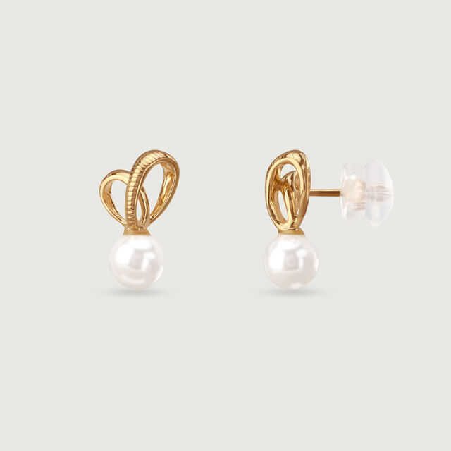 Ribbon Kiss Crystal White Earrings 5