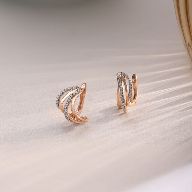 Blushing Swirl Diamond Earrings 