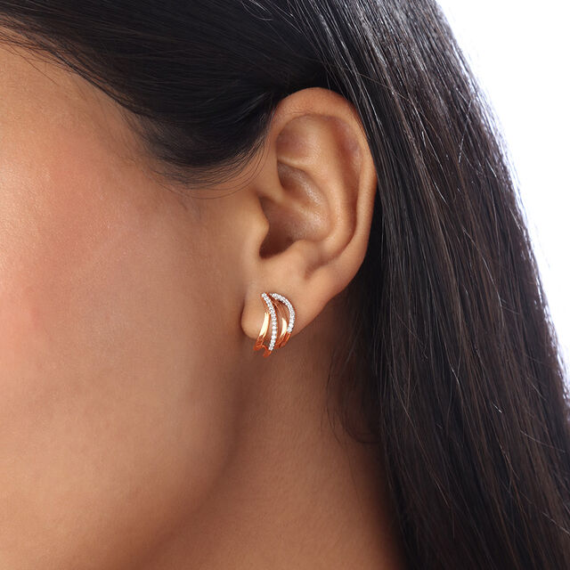 Blushing Swirl Diamond Earrings 2