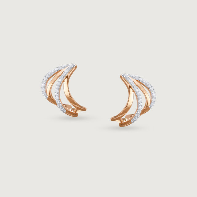 Blushing Swirl Diamond Earrings 4