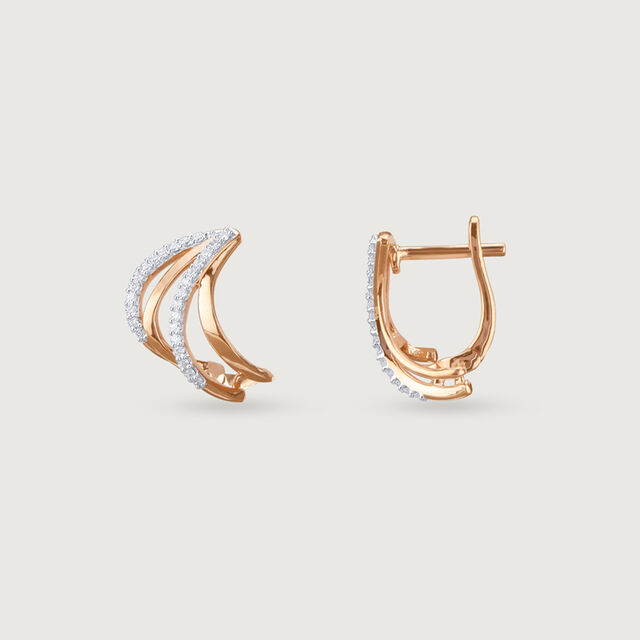 Blushing Swirl Diamond Earrings 5