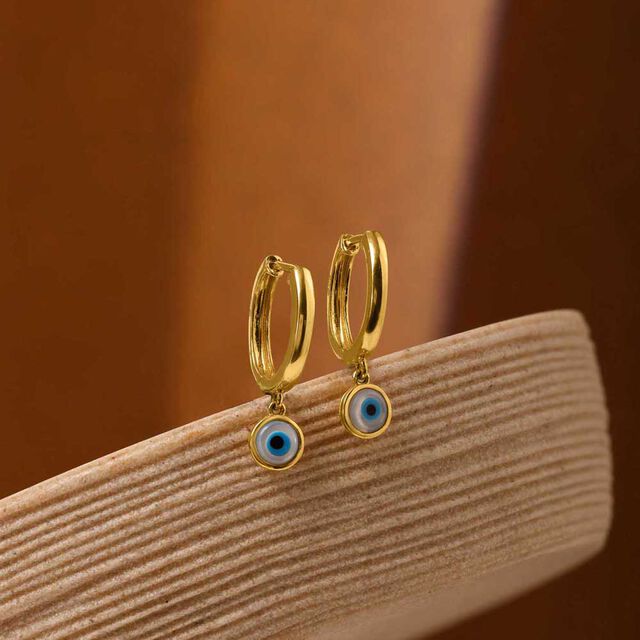 Guardian Eye Gold Hoop Earrings 