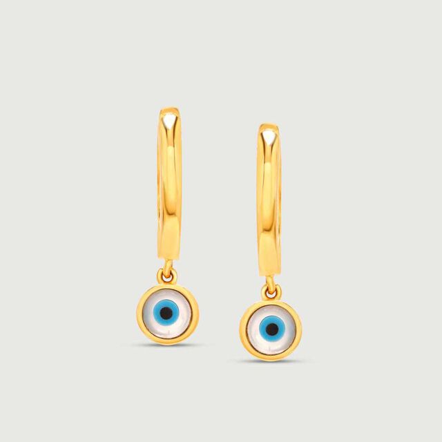 Guardian Eye Gold Hoop Earrings 4