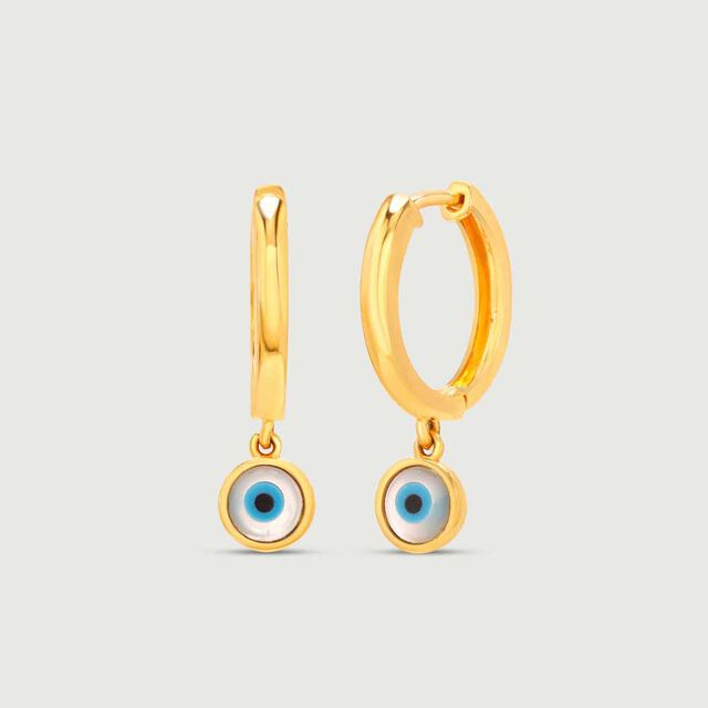 Guardian Eye Gold Hoop Earrings 5