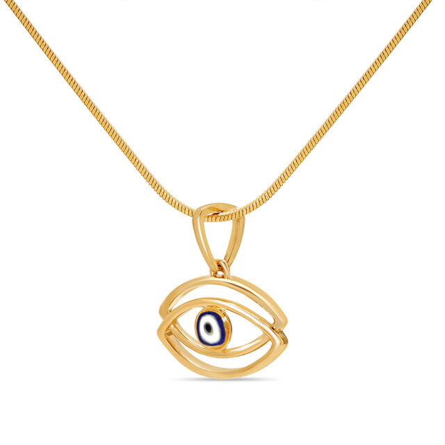18KT Yellow Gold Layered Evil Eye Pendant 3