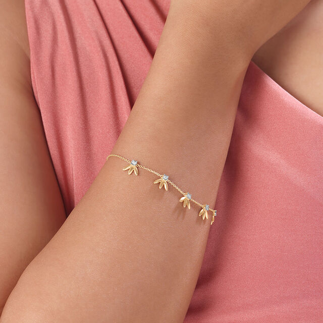 Playful Sparkle Leaf Diamond Bracelet 2